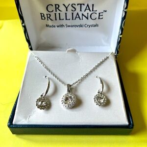 Crystal Brilliance Swarovski Crystals necklace, and earrings boxed set